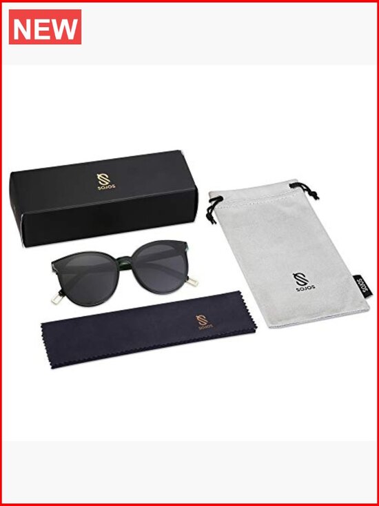 Oversized Round Sunglasses UV400 Protection Mirrored Lenses GRS Recycled main image 6